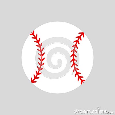 Baseball ball. Softball. Vector silhouette. Vector icon isolated Vector Illustration