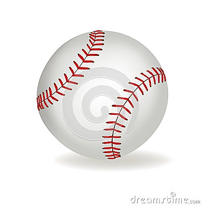 Baseball ball on a white background. Vector. Vector Illustration