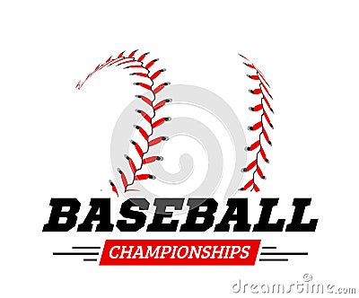 Baseball ball on white background. Vector Illustration