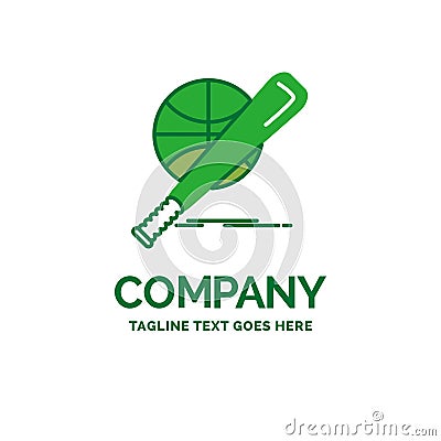 baseball, basket, ball, game, fun Flat Business Logo template Vector Illustration