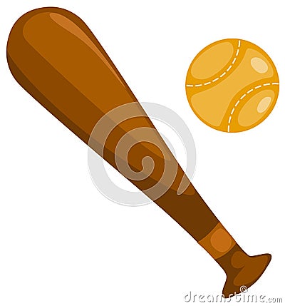 Baseball and bat Vector Illustration