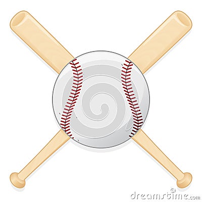 Baseball Bat And Ball Vector Illustration