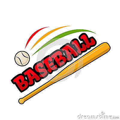 Baseball bat and ball sign Vector Illustration