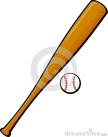 baseball bat and ball vector illustration Vector Illustration