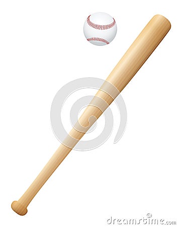 Baseball Bat And Ball Vector Illustration