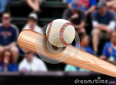 Baseball Bat Hitting Ball Stock Photo