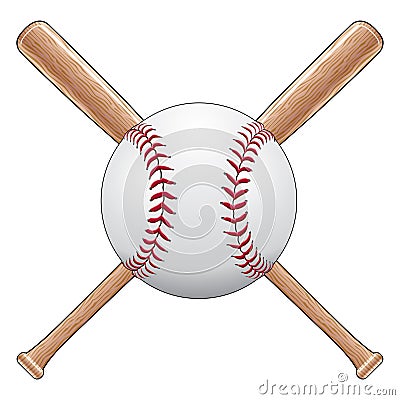 Baseball With Bats Vector Illustration