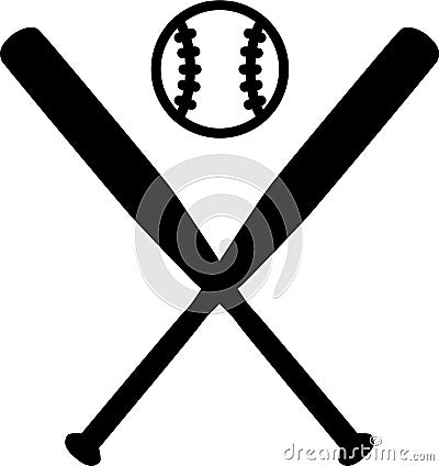 Baseball Bats with Ball Vector Illustration