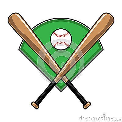 Baseball Bats and Ball Vector Illustration