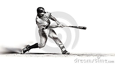 Baseball batter mid-swing a dramatic image capture Stock Photo