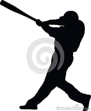Baseball batter silhouette Vector Illustration