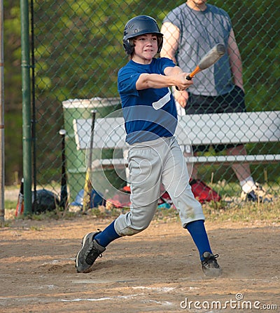 Baseball Batter Swinging Stock Photo