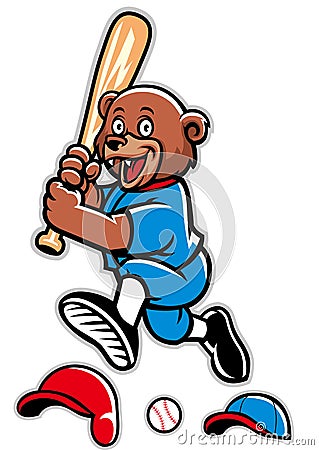 Baseball bear mascot Vector Illustration