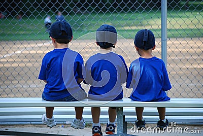 Baseball bench warmers Stock Photo