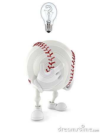 Baseball character having an idea Cartoon Illustration