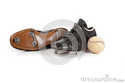 Baseball cleats on a white Stock Photo