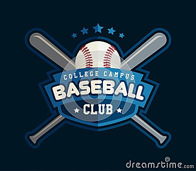 Baseball club badge, Sport logo template Vector Illustration