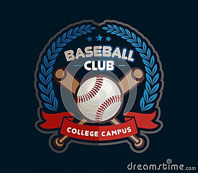 Baseball club badge, Sport logo template Vector Illustration