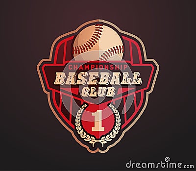 Baseball club badge, Sport logo template Vector Illustration