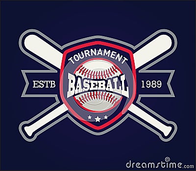 Baseball club badge, Sport logo template design Vector Illustration