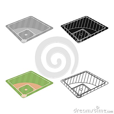 Baseball court. Baseball single icon in cartoon style vector symbol stock illustration web. Vector Illustration