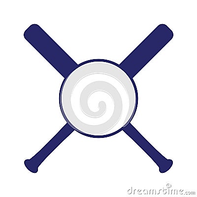 Baseball crossed bats - circle monogram. Criss cross bats. Flat vector illustration Vector Illustration