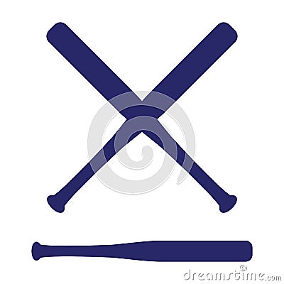 Baseball crossed bats. Criss cross bats. Flat vector illustration Vector Illustration