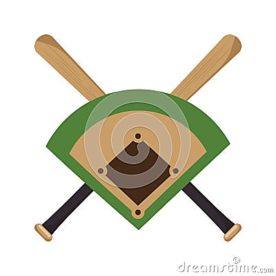 Baseball crossed bats icons Vector Illustration