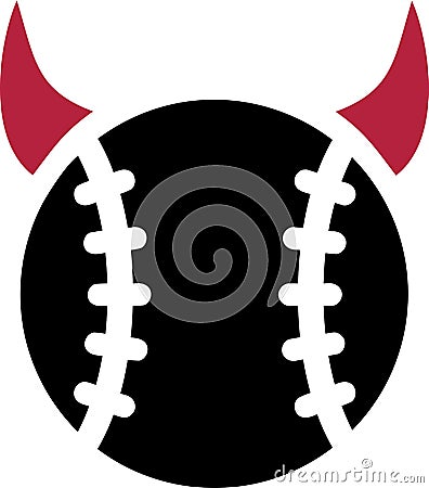 Baseball Devil Horns Vector Illustration