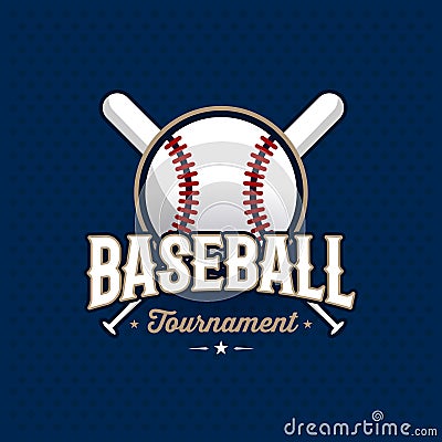 Baseball emblem blue Vector Illustration