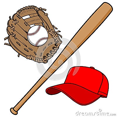 Baseball Equipment Vector Illustration