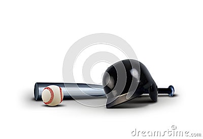 Baseball Equipment over White Stock Photo