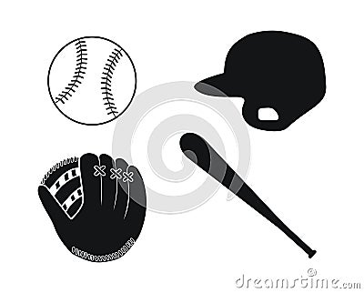 Baseball equipment Vector Illustration