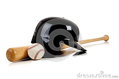 Baseball Equipment On White Stock Photo