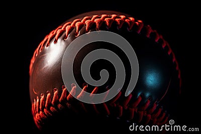 Baseball extreme closeup photo. Generate ai Stock Photo