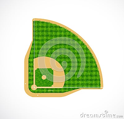 Baseball field with real grass textured, Baseball field with real grass textured, Vector & illustration Vector Illustration