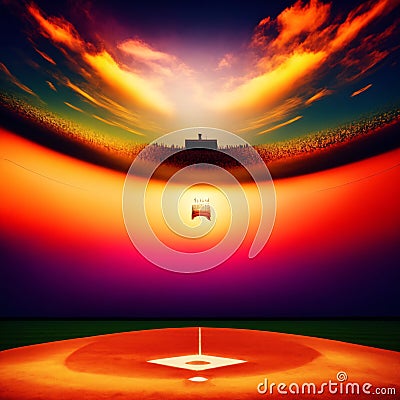 Baseball field, stadium, sport concept, digital . Generative AI Stock Photo