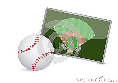 Baseball field tactic table, Baseball balls Cartoon Illustration