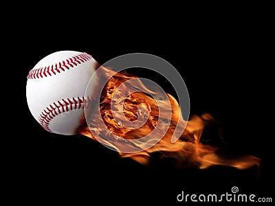 Baseball on Fire Stock Photo