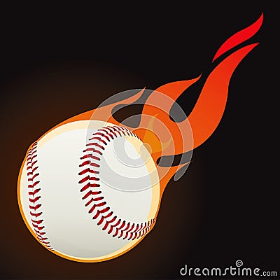 Baseball fire ball Vector Illustration