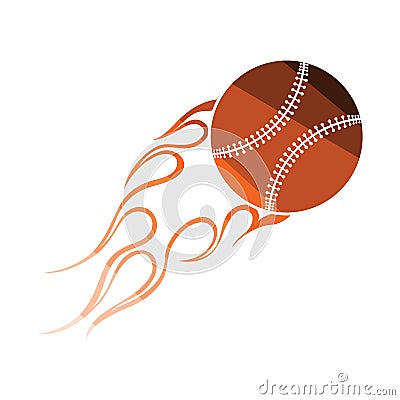 Baseball fire ball icon Vector Illustration