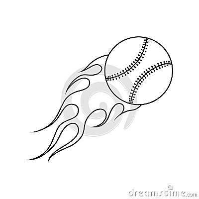 Baseball fire ball icon Vector Illustration