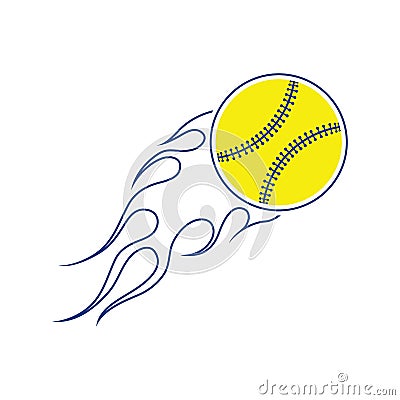 Baseball fire ball icon Vector Illustration