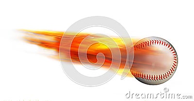 Baseball on Fire. Stock Photo