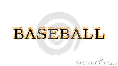 Baseball fire text effect white isolated background Stock Photo