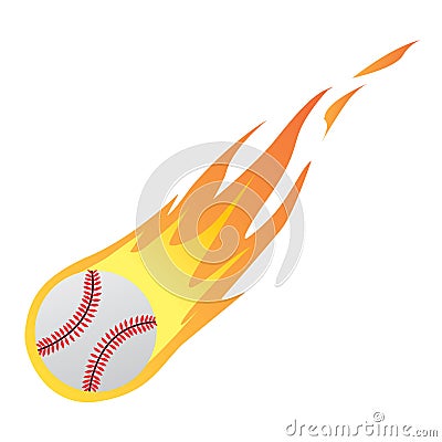 Baseball in Fire Vector Illustration