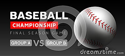 Baseball flyer poster design game tournament. Vector baseball banner sport invitation illustration Vector Illustration