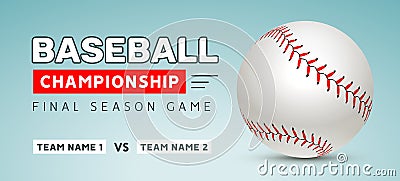 Baseball flyer poster template tournament invitation. Baseball background advertising design banner Vector Illustration