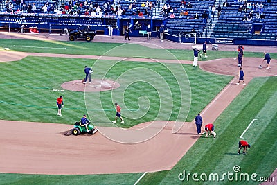 Baseball - Grounds Crew Pre Game Prep Editorial Stock Photo