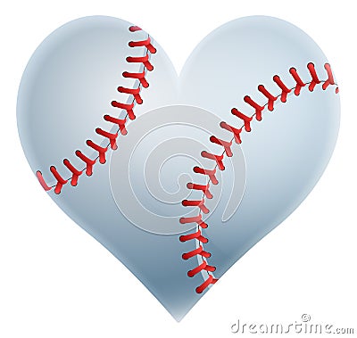 Baseball Heart Vector Illustration